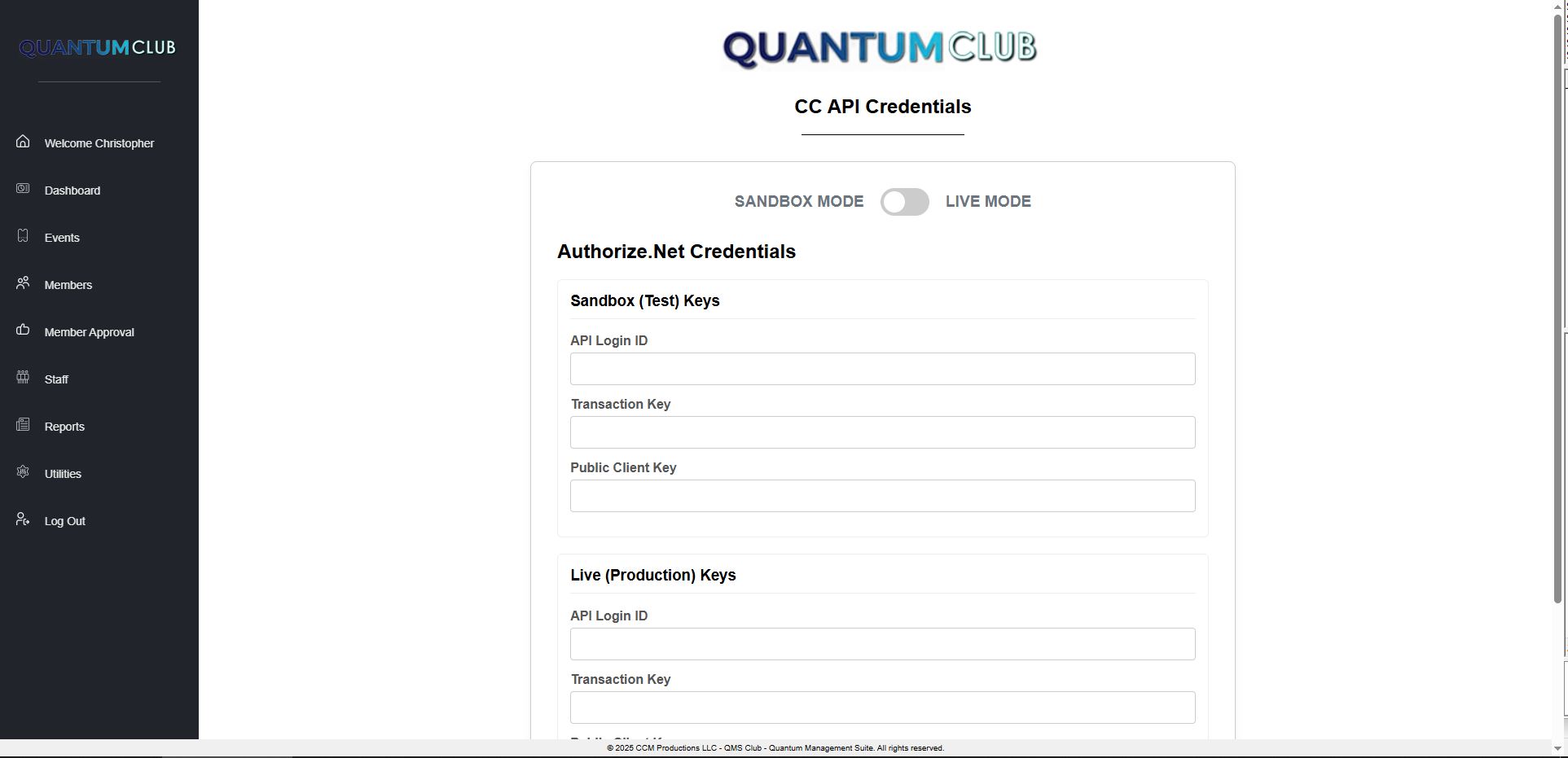 QMS-CLUB Credit Card API