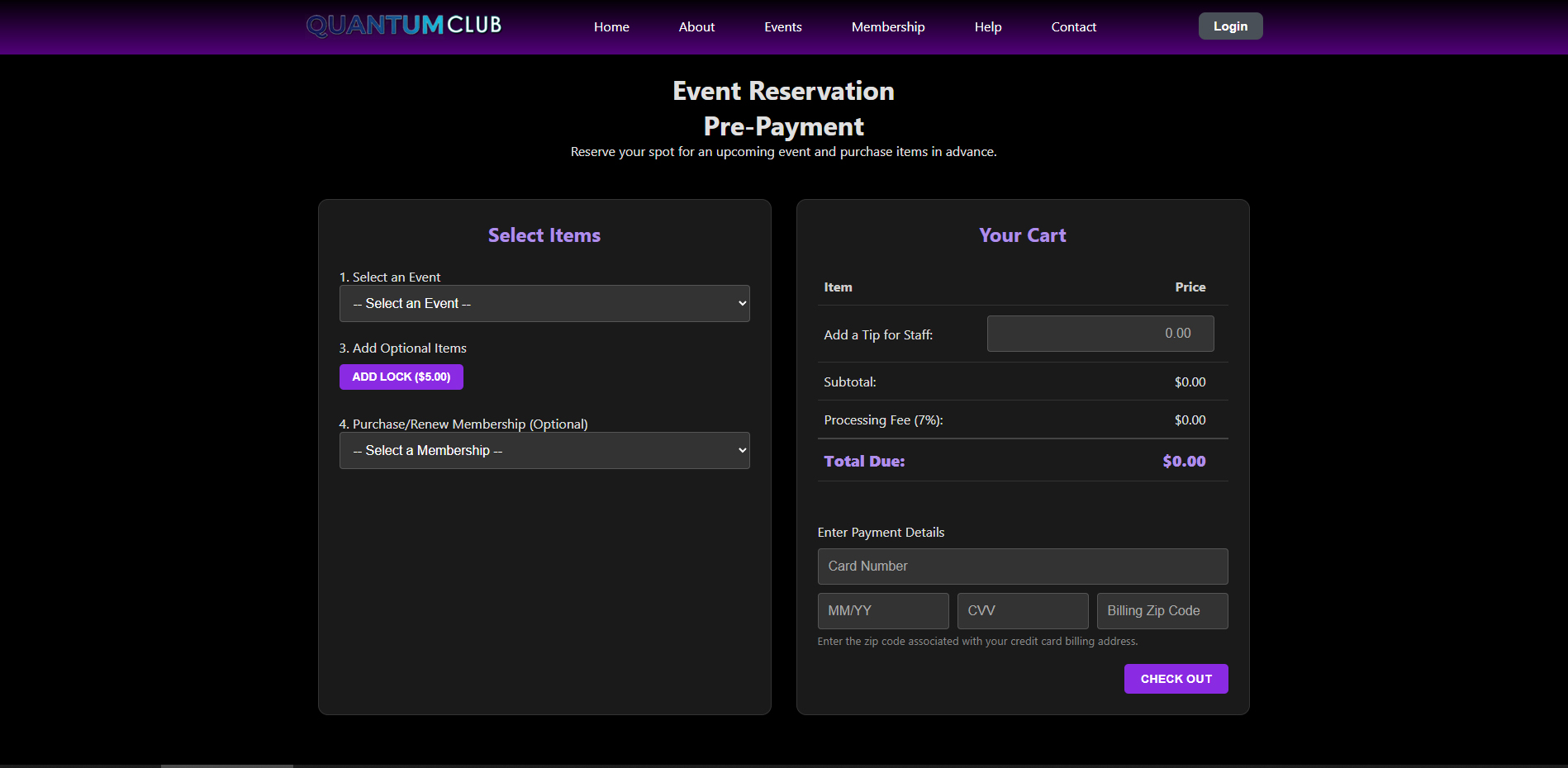 QMS-CLUB Credit Card Payment