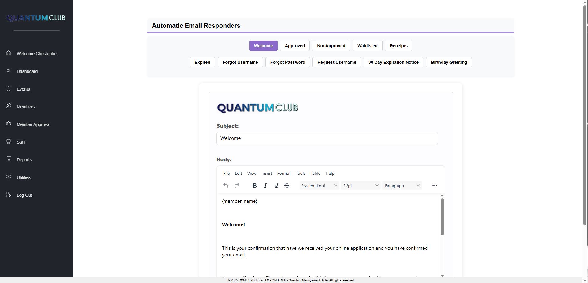 QMS-CLUB Email Responders